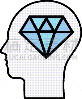 人的头部,线条,钻石形,创造力,健康保健,辅导讲座,矢量,剪影,思考