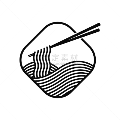 black white square noodle logo