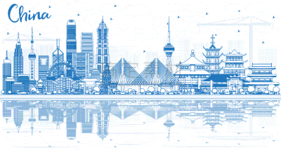 轮廓,城市天际线,非都市风光,地形,直的,名声,反射,剪影