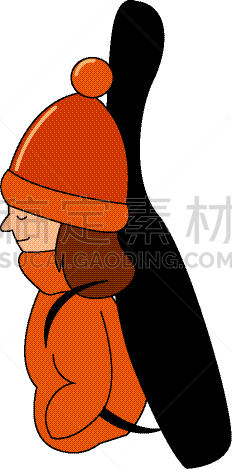 冬天,音乐人,女孩,动画片,分离着色,白色,图像,矢量,口袋,运送