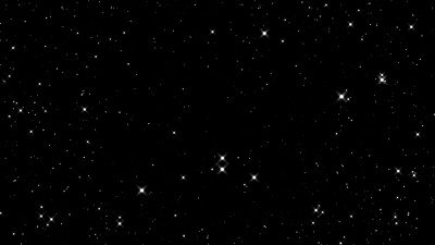 闪烁的星星在黑色背景下飞翔