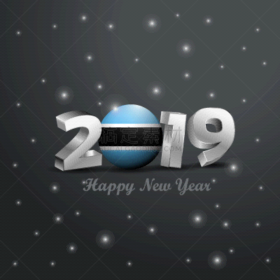 博茨瓦纳,2019,字体,新年前夕,九月,华丽的,请柬,数字30,问候