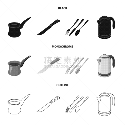 标志,厨房,饮料,不锈钢,咖啡,食品,烹调用具,主厨,收集,设计