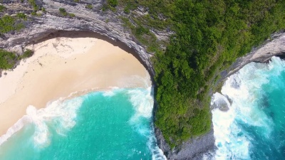 Kelingking海滩鸟瞰，Nusa Penida