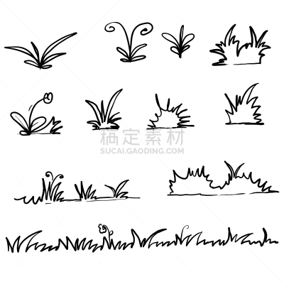 绘画插图,乱画,草,矢量,动物手,农业,华丽的,背景分离,农场,植物