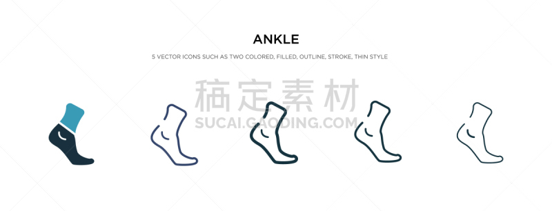 ankle icon in different style two colored and