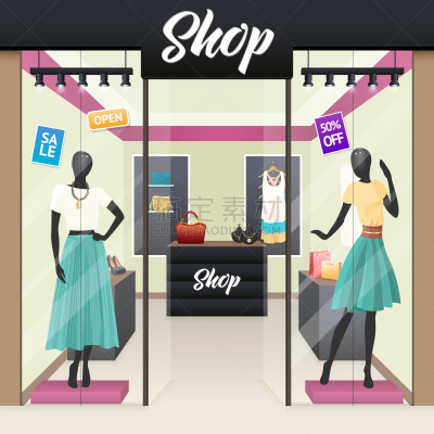 商店,时尚,橱窗展示,女人,衣服,魅力,商务,高雅,促销,收集
