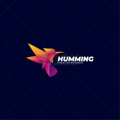 logo humming bird gradient colorful style