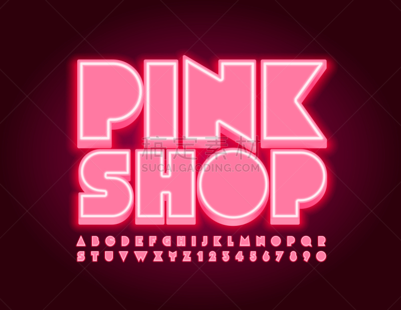 商店,矢量,字母,标志,数字,粉色,时髦的,字母表次序,大写字母
