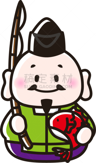 运气,涩谷,神,数字7,七个幸运神,渔业,一个人,古典式,儿童,人的脸部