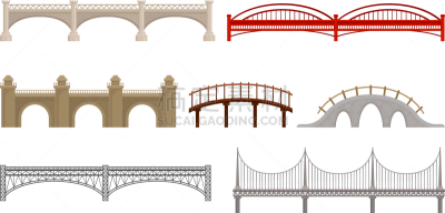 various types bridges made concrete and