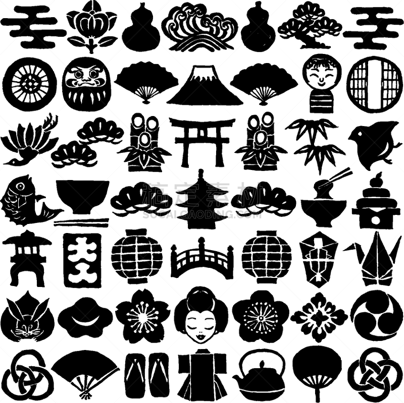 绘画插图,日本,计算机图标,传统,动物的冠,和服,日本灯笼,日本食品,京都市,京都府