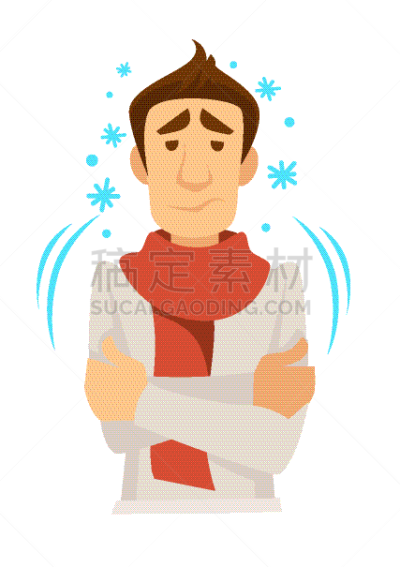 男人,围巾,冷,健康保健,眩晕的,天气,雪,颤抖,咳嗽