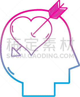 男人,成一排,心型,箭头符号,里面,人,浪漫,剪影,思考,爱