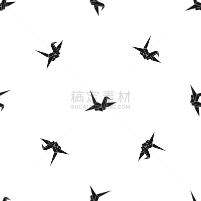 黑色,式样,鸟类,折纸工艺,东方人,几何形状,白色,华丽的,概念,重复
