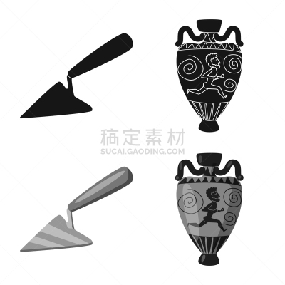 组物体,图标,砖,建筑业,都市风景,分离着色,双耳罐,设计,研究,工作