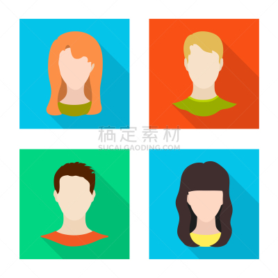 人造模特,计算机图标,头像,专业人员,肖像,女人,头发,发型,收集,设计