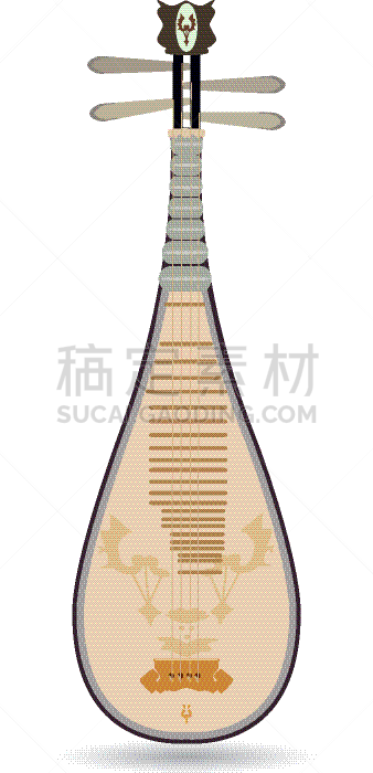 琵琶,分离着色,白色背景,乐器,一个物体,传统节日,古董,复古