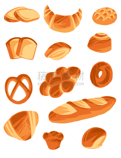 食品,矢量,面包店,卡通,绘画插图,面包,平坦的,商品,商店,分离着色