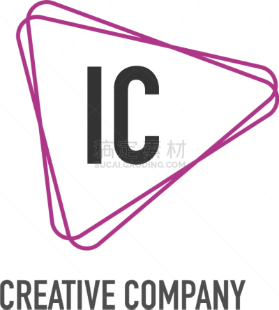 initial letter ic triangle design logo concept