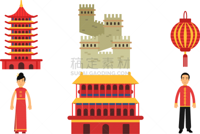东方人,人,红色,纸,国内著名景点,概念,性格,布置,收集