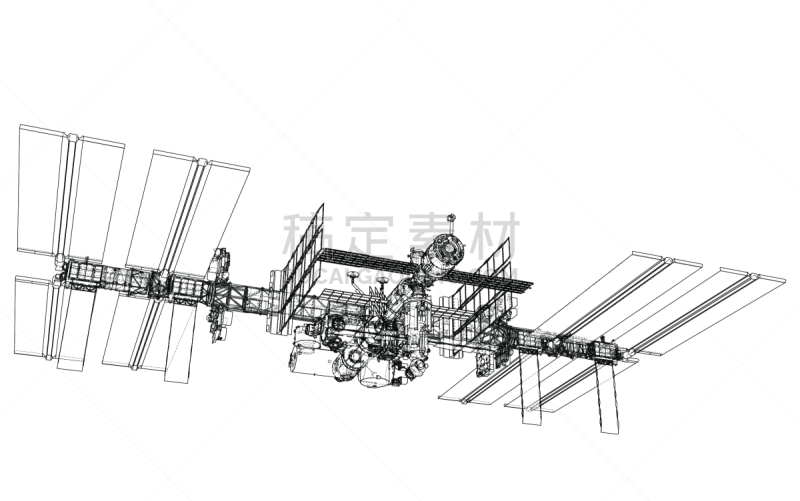 太空船,轮廓,矢量,未来,空间站,几何形状,蓝图,技术,火箭,车站