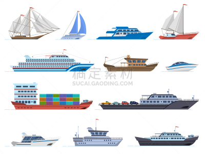 海洋,快艇,船,有帆船,计算机图标,游艇,矢量,货船,运输