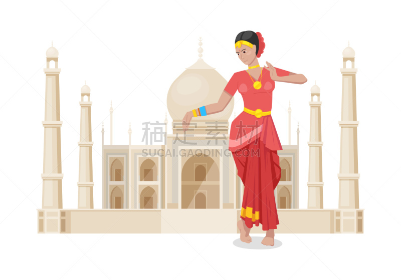 传统,纺织品,舞者,女孩,红色,色彩鲜艳,南印度舞,背景分离,世界遗产,肖像