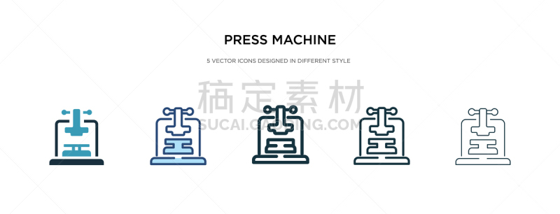 press machine icon in different style two