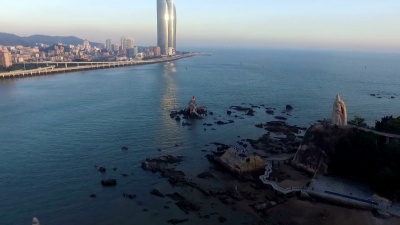 中国厦门标志性海洋无人机