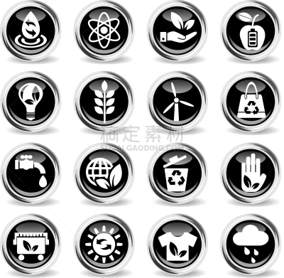 图标集,替代能源,生物学,柴油机,计算机,生物科技,环境,云,技术,联系