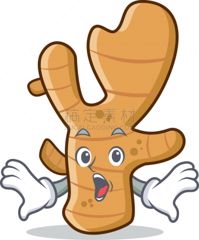 吉祥物,惊奇,生姜,热,清新,食品,张着嘴,饮食,图像,震惊