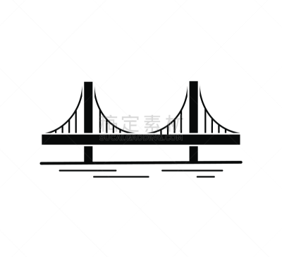 建筑,吊桥,矢量,绘画插图,白色背景,计算机图标,城市生活,黑色,分离着色,剪影