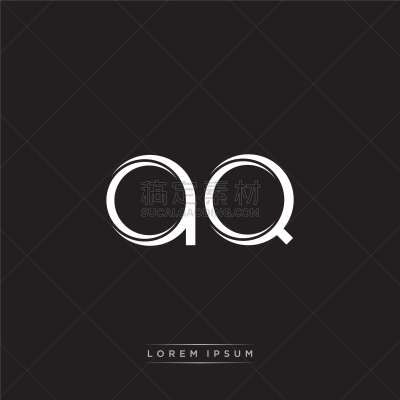 aq initial letter split lowercase logo modern