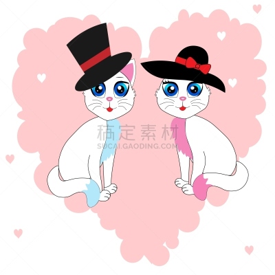 可爱的,装饰物,绘画插图,猫,矢量,儿童房,纸牌,贺卡,背景分离,动物