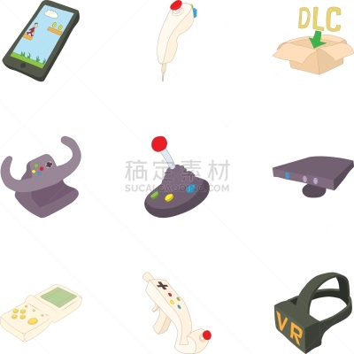 游戏,漫画,计算机图标,分离着色,数字9,操纵杆,安慰,收集