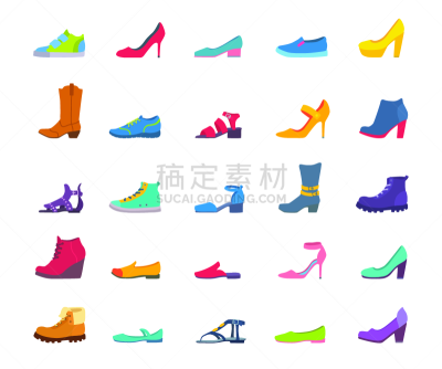 多样,鞋子,字体,露趾鞋,一个物体,背景分离,鞋带,牛仔靴,平底鞋,凉鞋