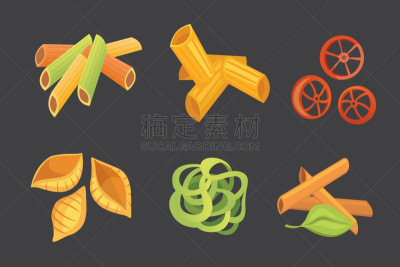 意大利面,分离着色,蝴蝶结通心粉,菜单,螺旋面,食品,意大利馄饨,米粒状面食,收集