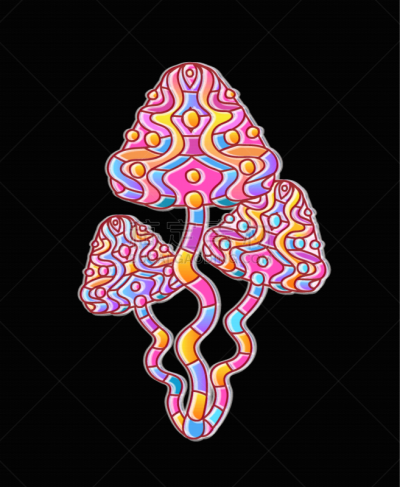 蘑菇,迷幻色,巫术,嬉皮士,粉色,绿色,黑色,纺织品,式样,弯曲