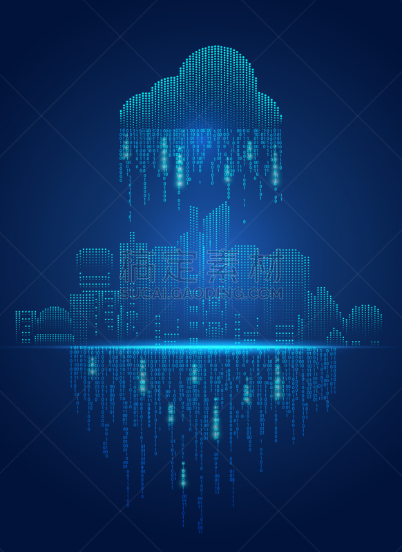 云,城市,未来,数据,矢量,概念,抽象,技术,建筑,计算机