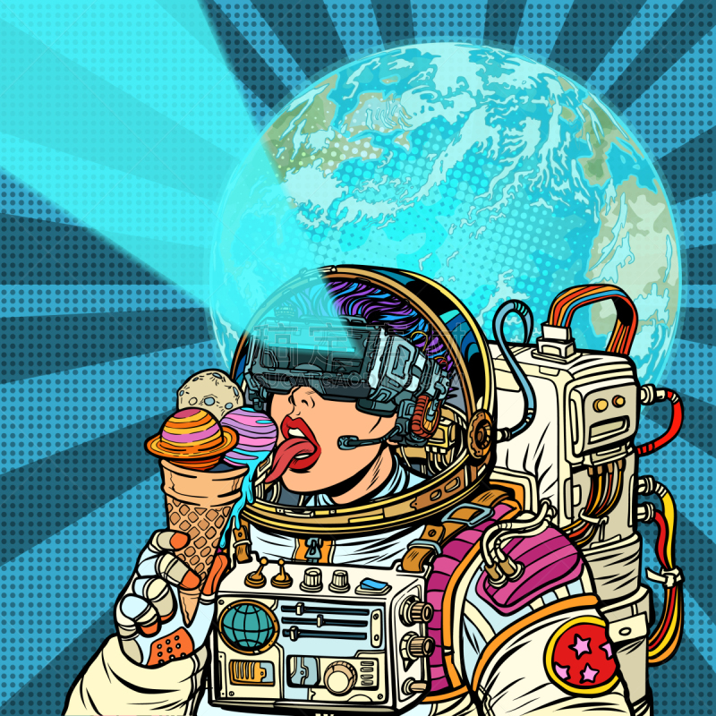 网络空间,女人,宇航员,太空,太空交通工具,太空服,食品,白色人种,城市武士,渴望