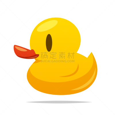 矢量,绘画插图,橡皮鸭子,分离着色,可爱的,黄色,背景分离,透明,塑胶,玩具