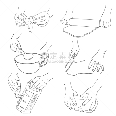 手,分离着色,人,清新,面包,食品,饮食,图像,烹调,布置