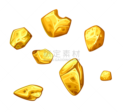 金属矿石,黄金,背景分离,多样,采矿业,矿块,金矿,矿物质,绘画插图,卡通