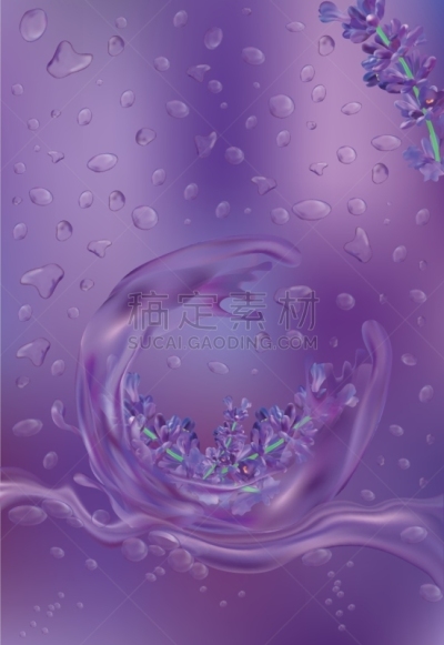 熏衣草,芳香疗法,背景,绘画插图,紫罗兰,矢量,水,香熏油,花,溅