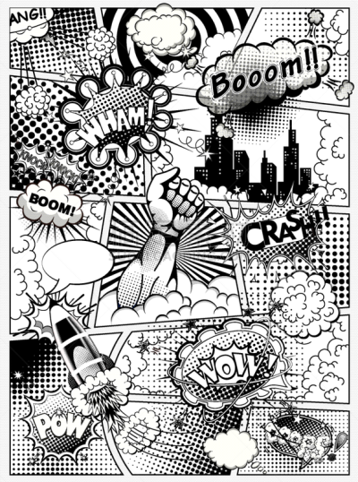 漫画,书页,黑白图片,白色,书,文字,云,演讲