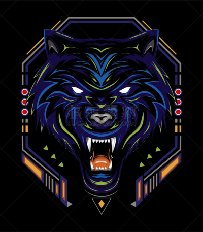 绘画插图,矢量,狼,模板,警告标识,狼獾,恐惧,残酷的,雪,狗