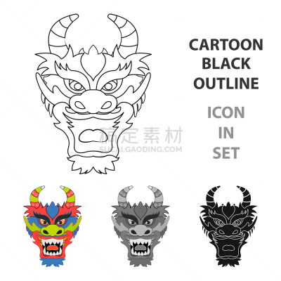 分离着色,白色,高雅,龙,漫画,图标,亚洲,传统,云