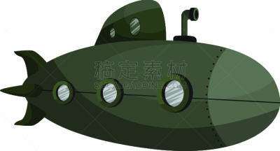 深的,绿色,潜水艇,白色背景,白色,盔甲服,金属