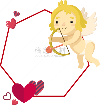 可爱的,丘比特,边框,卡通,动物心脏,贺卡,浪漫,婚礼,翅膀,爱